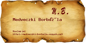 Medveczki Borbála névjegykártya